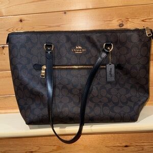 Coach Black and Brown Signature Tote